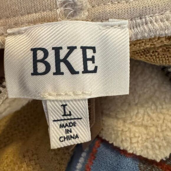 BKE Women’s Hoodie Size Large Quarter Zip Patchwork Fleece Sweatshirt Pullover - Picture 2 of 5